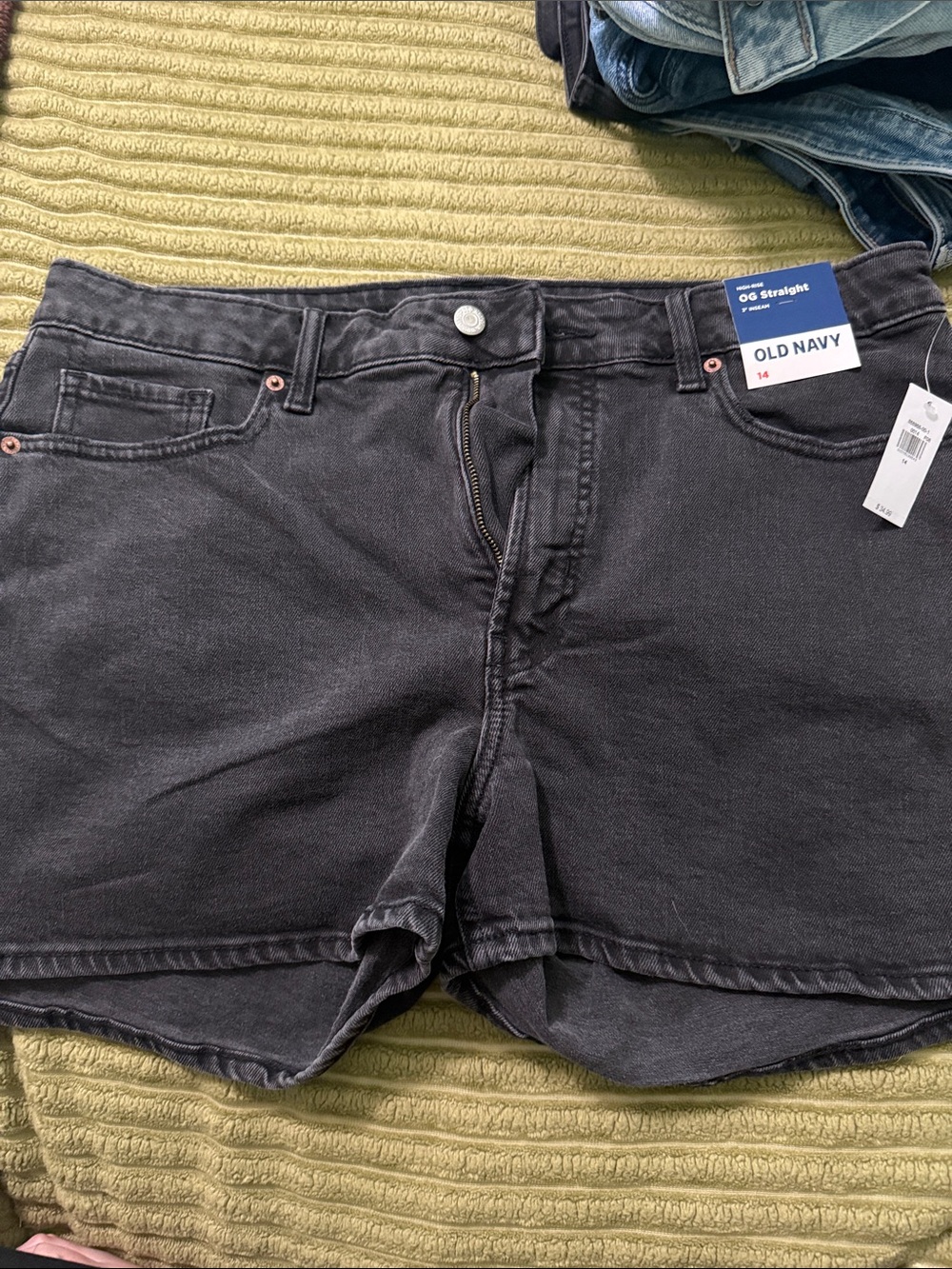 Old Navy Black OG Straight Denim Shorts